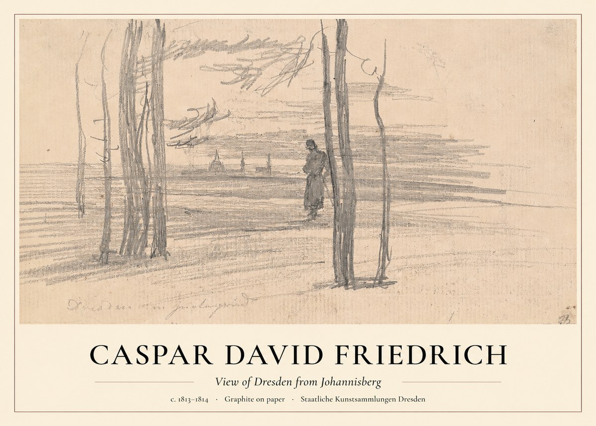 Caspar David Friedrich View of Dresden from Johannisberg No1 - Poszter