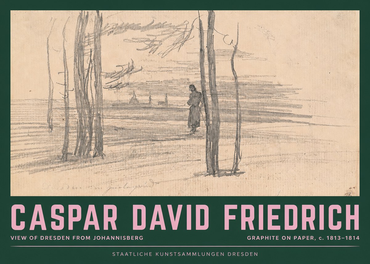 Caspar David Friedrich View of Dresden from Johannisberg No2 - Poszter