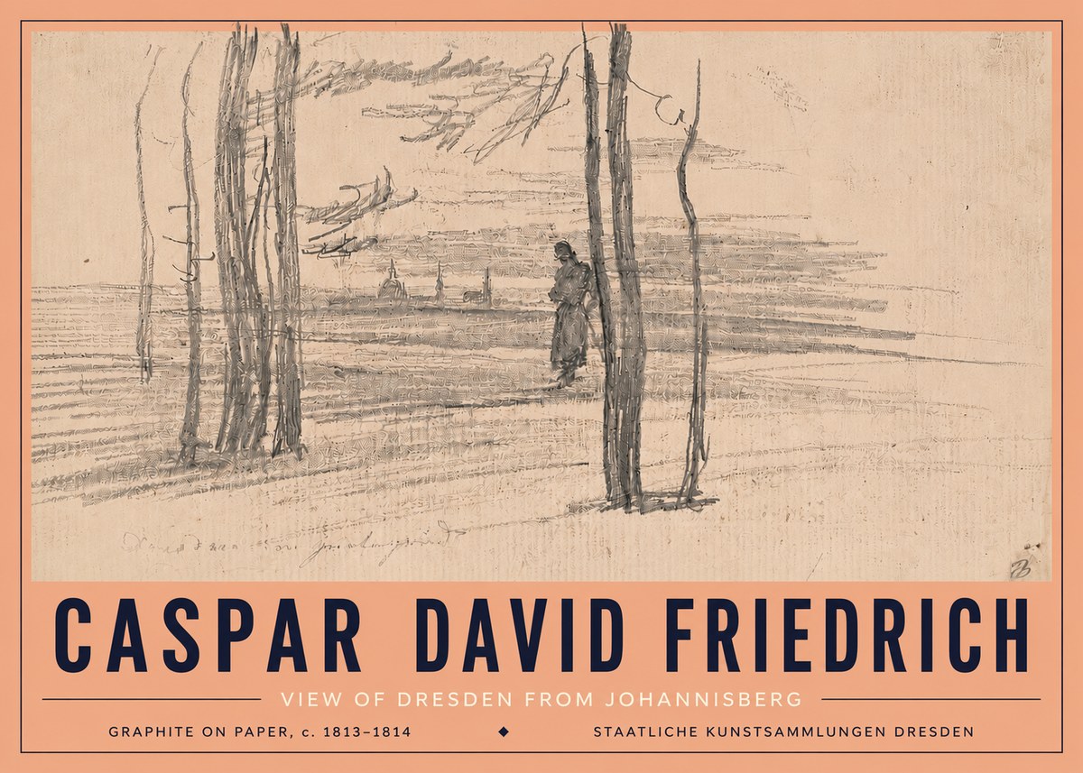Caspar David Friedrich View of Dresden from Johannisberg No5 - Poszter