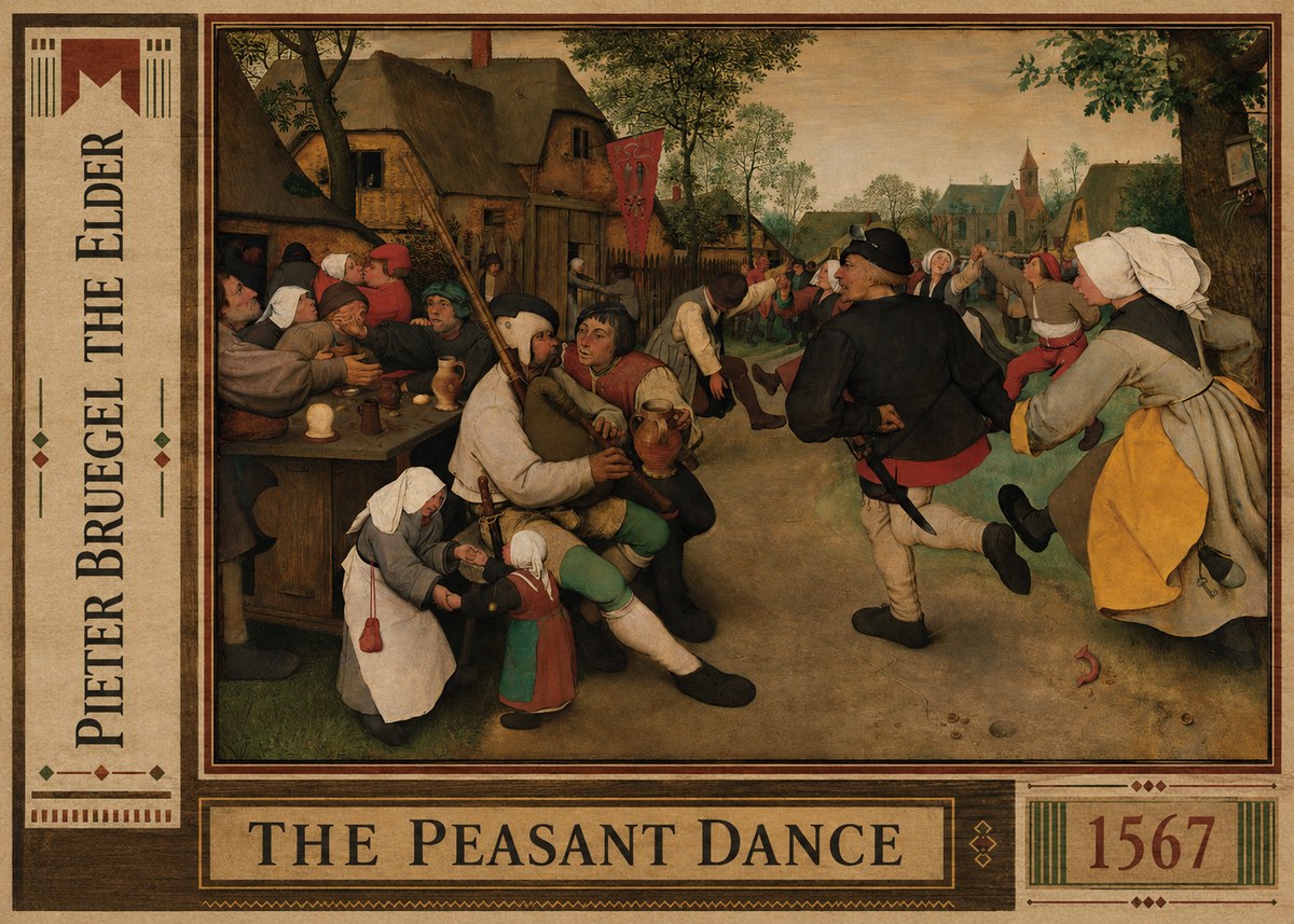 Pieter Bruegel The Peasant Dance II No2 - Poszter