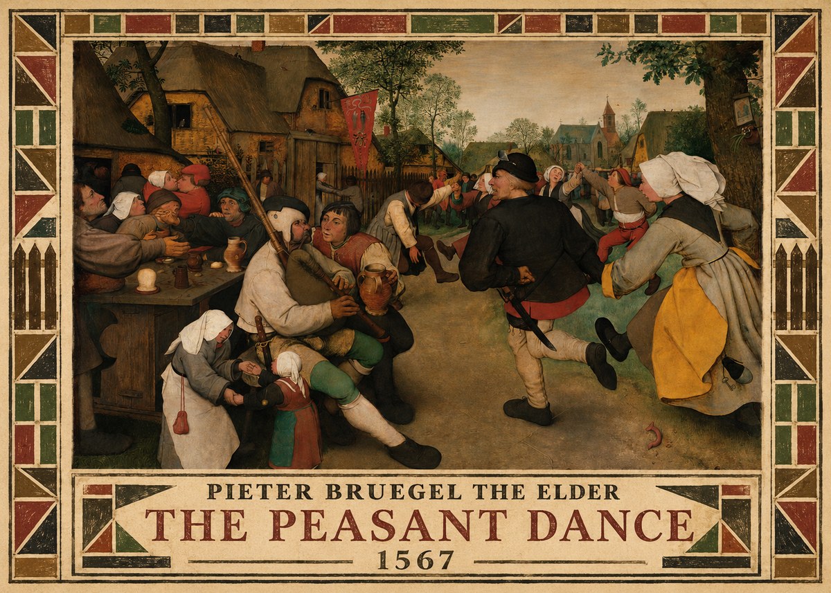 Pieter Bruegel The Peasant Dance II No4 - Poszter