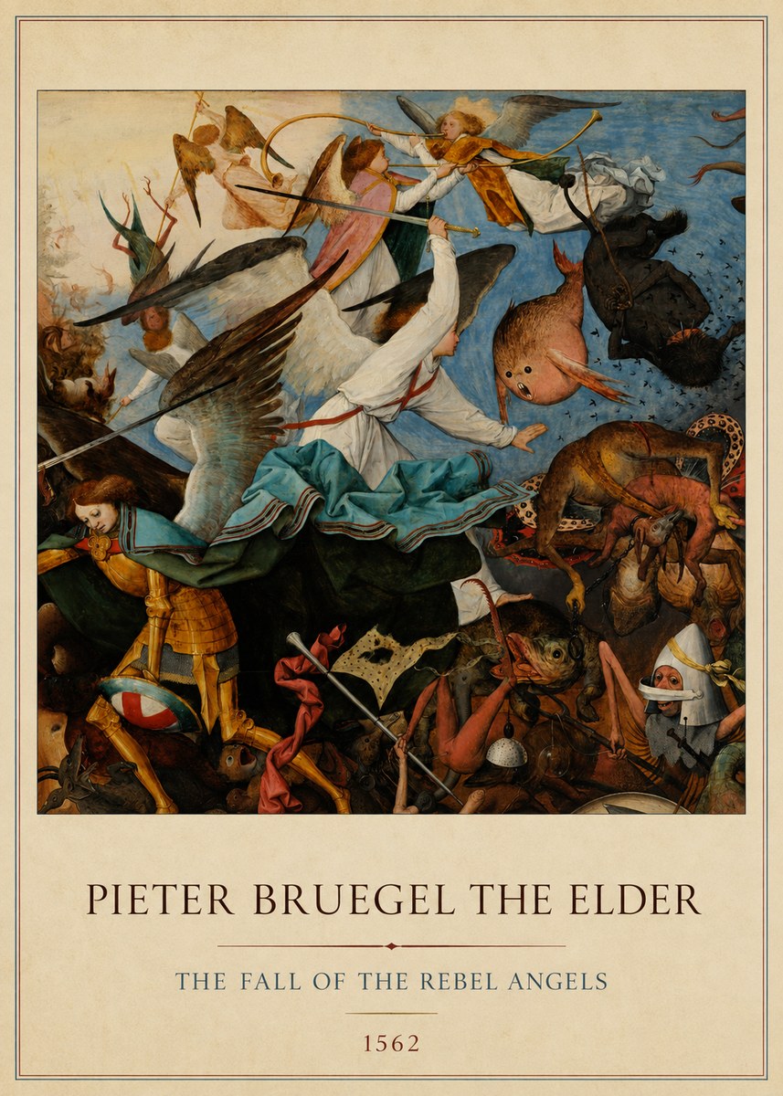Pieter Bruegel The Fall of the Rebel Angels IV No4 - Poszter