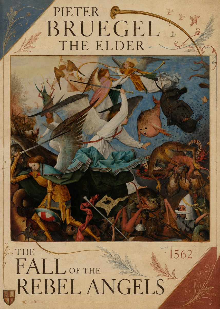 Pieter Bruegel The Fall of the Rebel Angels IV No5 - Poszter