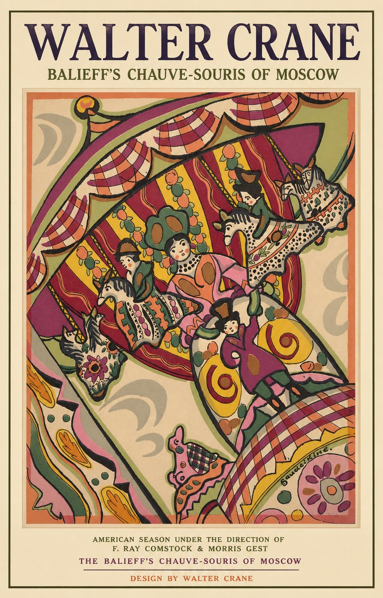 Walter Crane Balieff's Chauve-souris of Moscow No2 - Poszter