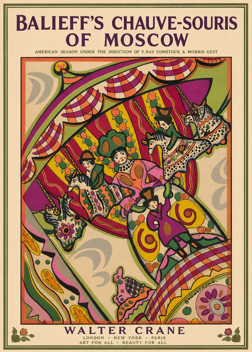 Walter Crane Balieff's Chauve-souris of Moscow No3 - Poszter