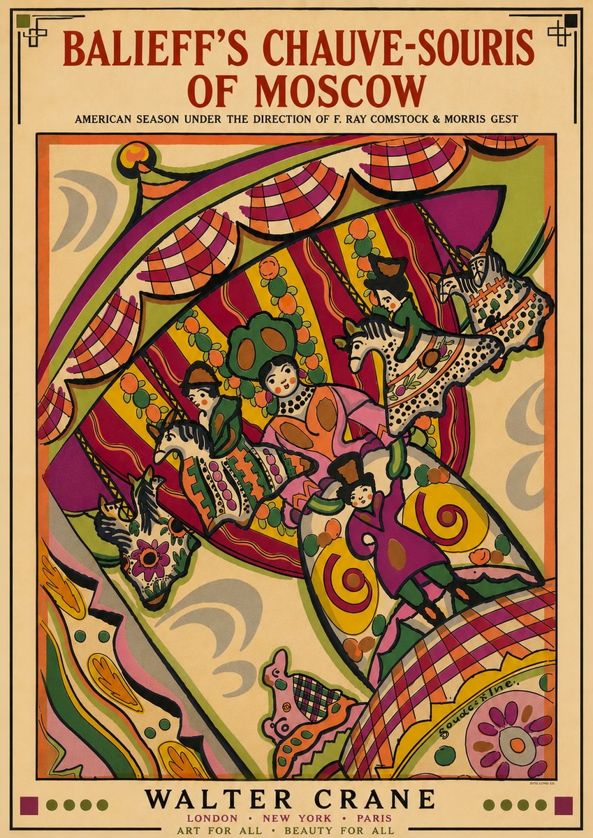 Walter Crane Balieff's Chauve-souris of Moscow No6 - Poszter