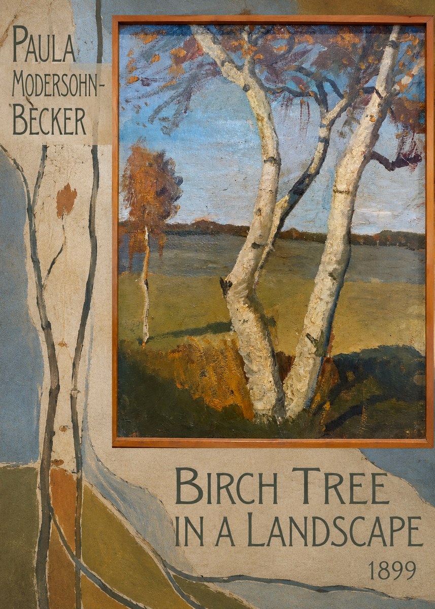 Paula Modersohn-Becker Birch Tree in a Landscape No2 - Poszter