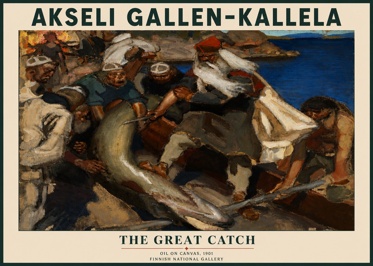 Akseli Gallen-Kallela The Great Catch No3 - Poszter