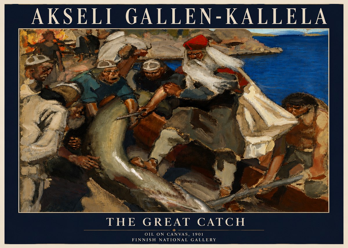 Akseli Gallen-Kallela The Great Catch No5 - Poszter
