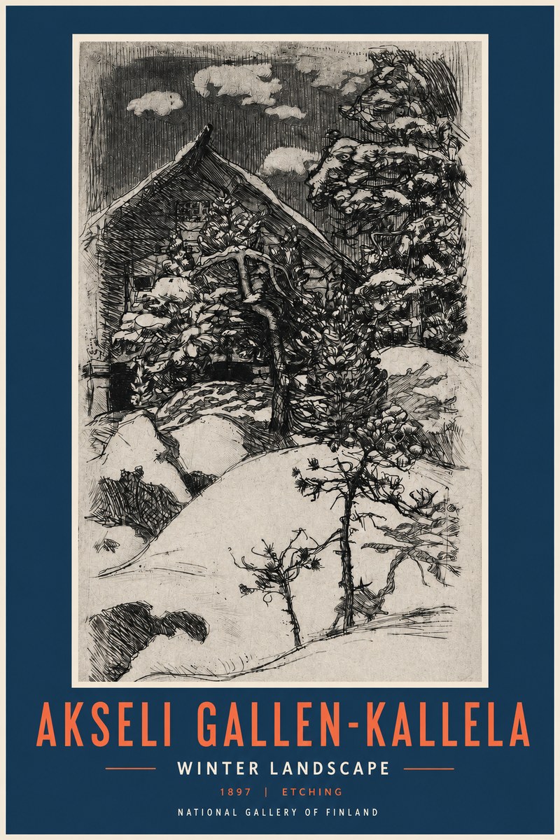 Akseli Gallen-Kallela Winter Landscape I No2 - Poszter