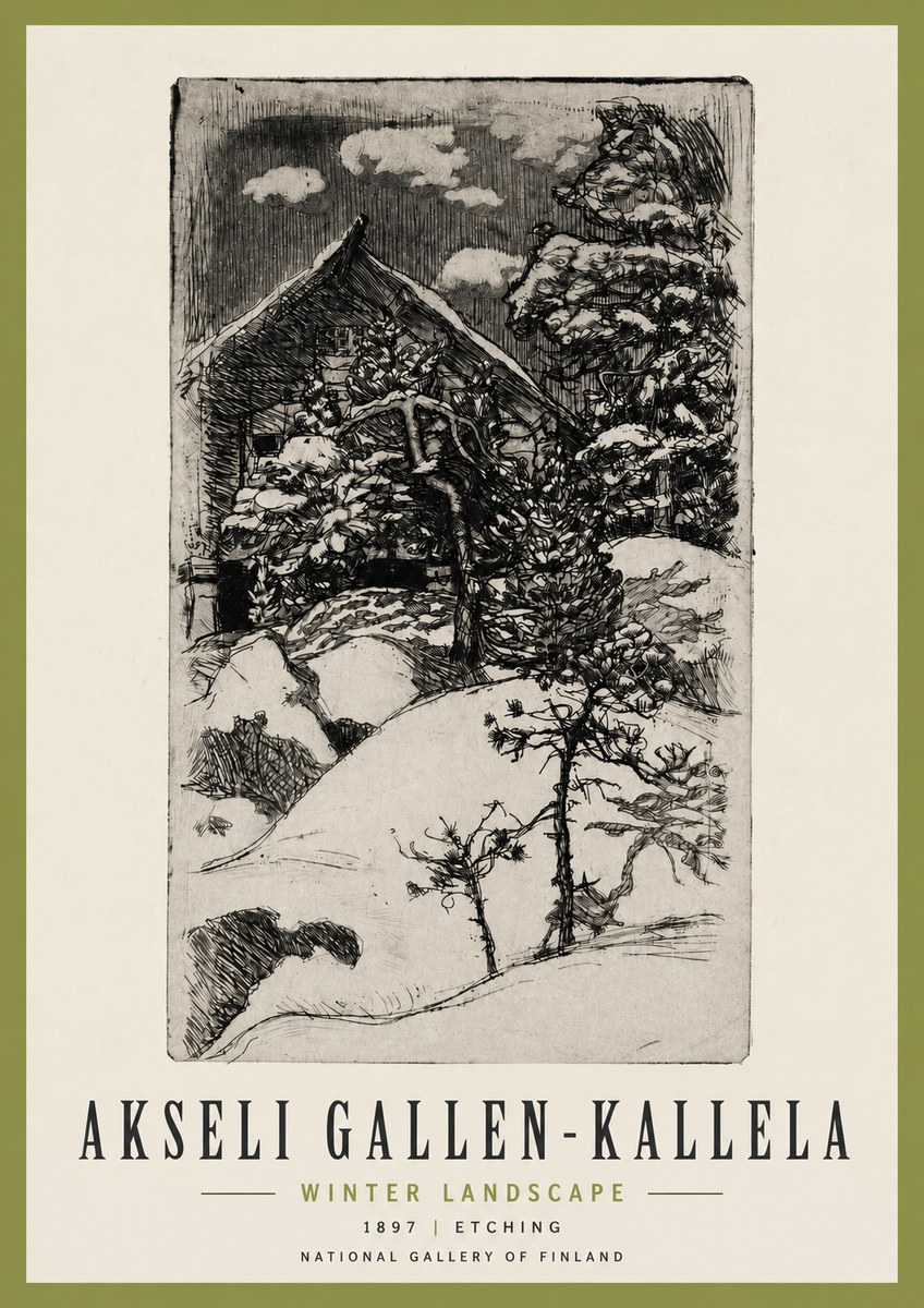 Akseli Gallen-Kallela Winter Landscape I No3 - Poszter