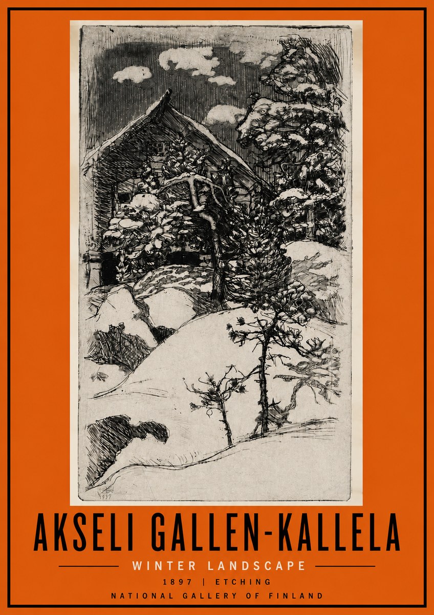 Akseli Gallen-Kallela Winter Landscape I No4 - Poszter