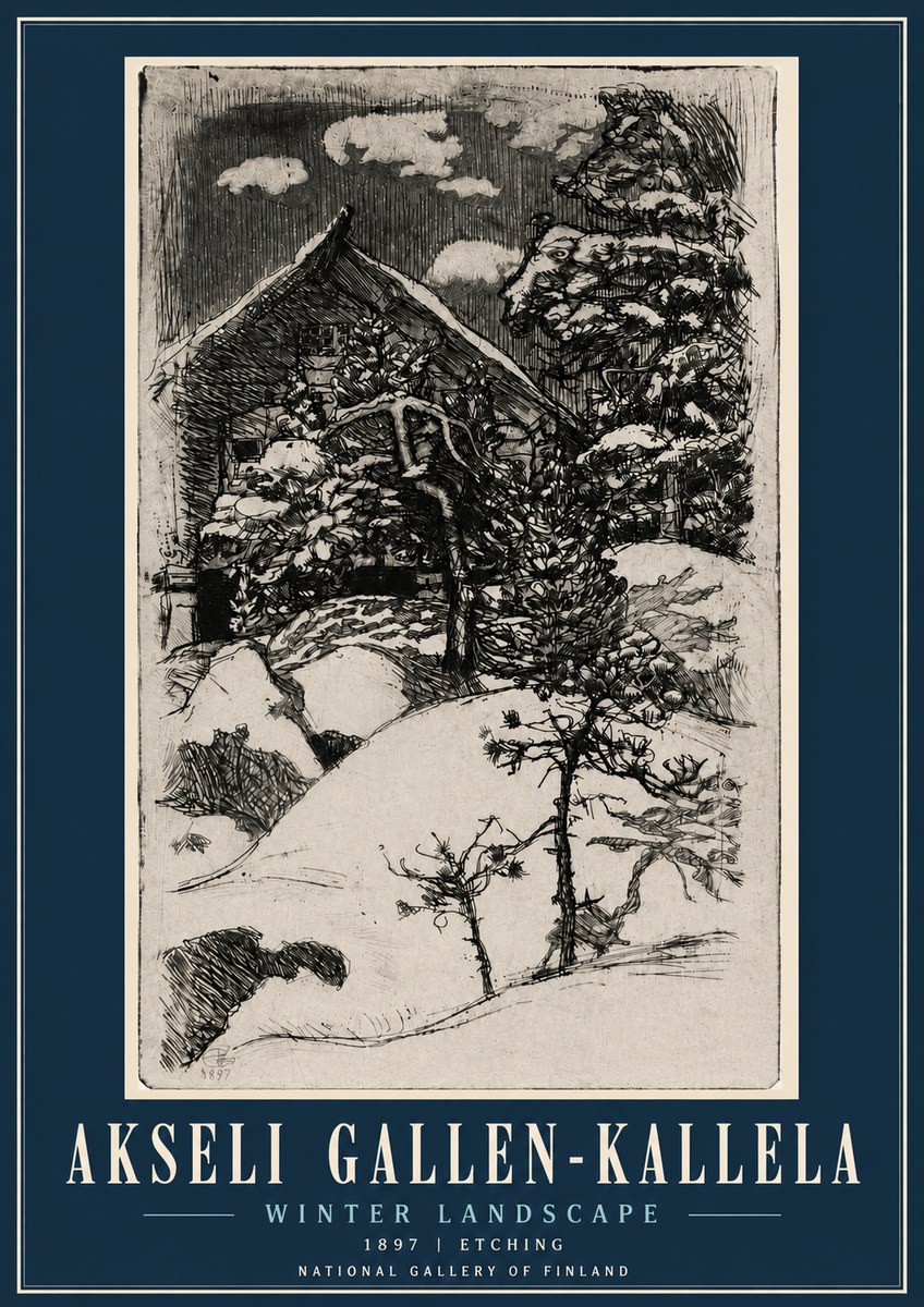 Akseli Gallen-Kallela Winter Landscape I No6 - Poszter