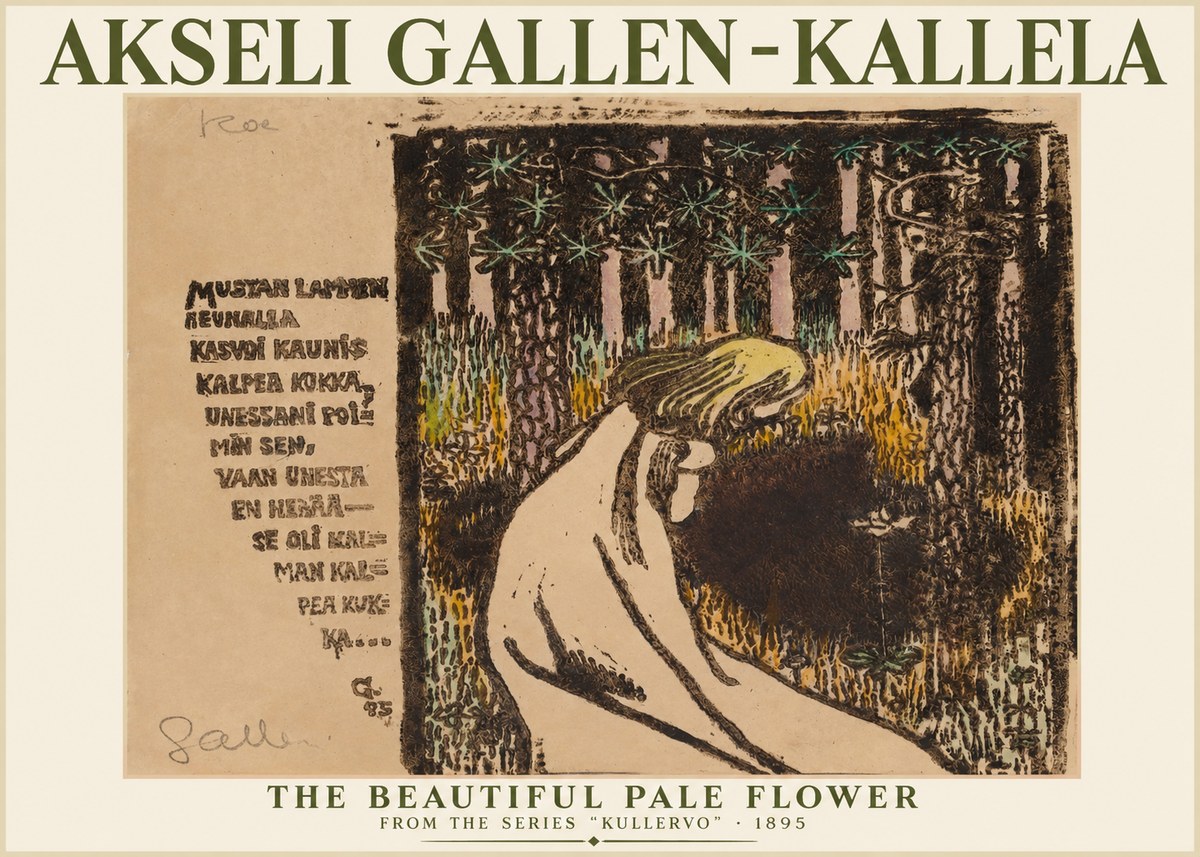 Akseli Gallen-Kallela The Beautiful Pale Flower No1 - Poszter