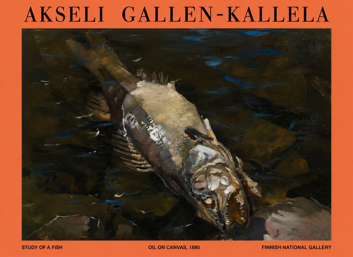 Akseli Gallen-Kallela Study of a Fish No1 - Poszter