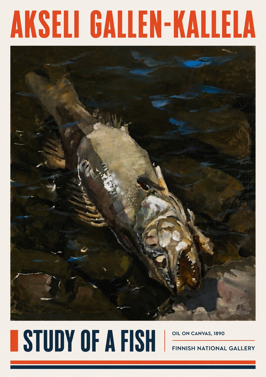 Akseli Gallen-Kallela Study of a Fish No4 - Poszter