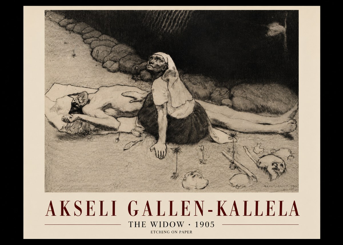 Akseli Gallen-Kallela The Widow No1 - Poszter