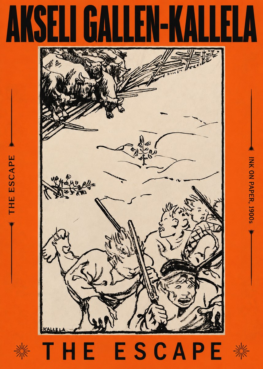 Akseli Gallen-Kallela The Escape No2 - Poszter