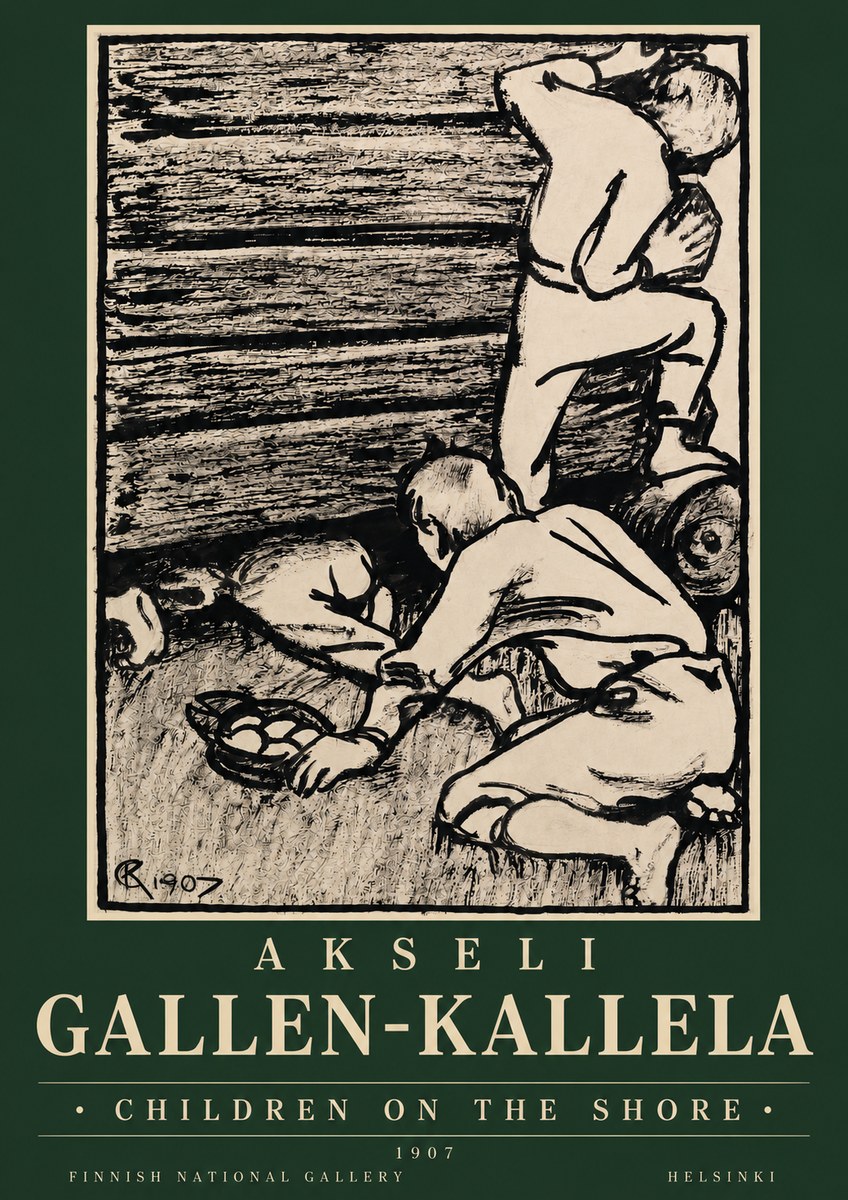 Akseli Gallen-Kallela Children on the Shore No3 - Poszter
