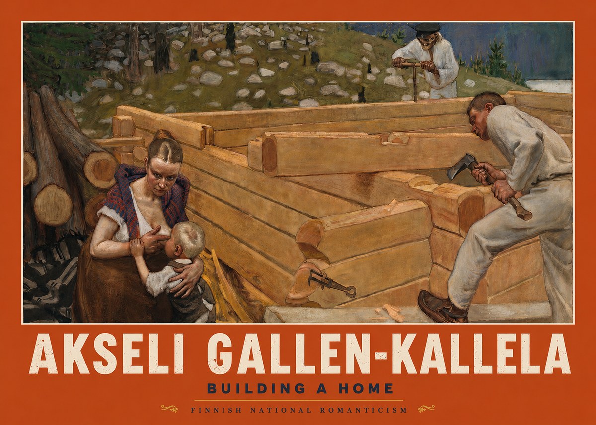 Akseli Gallen-Kallela Building a Home No2 - Poszter