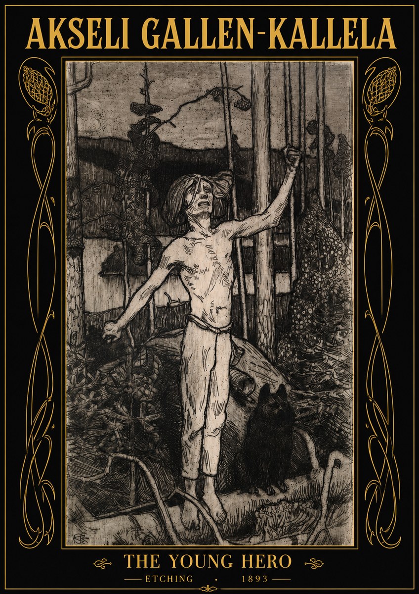 Akseli Gallen-Kallela The Young Hero No2 - Poszter
