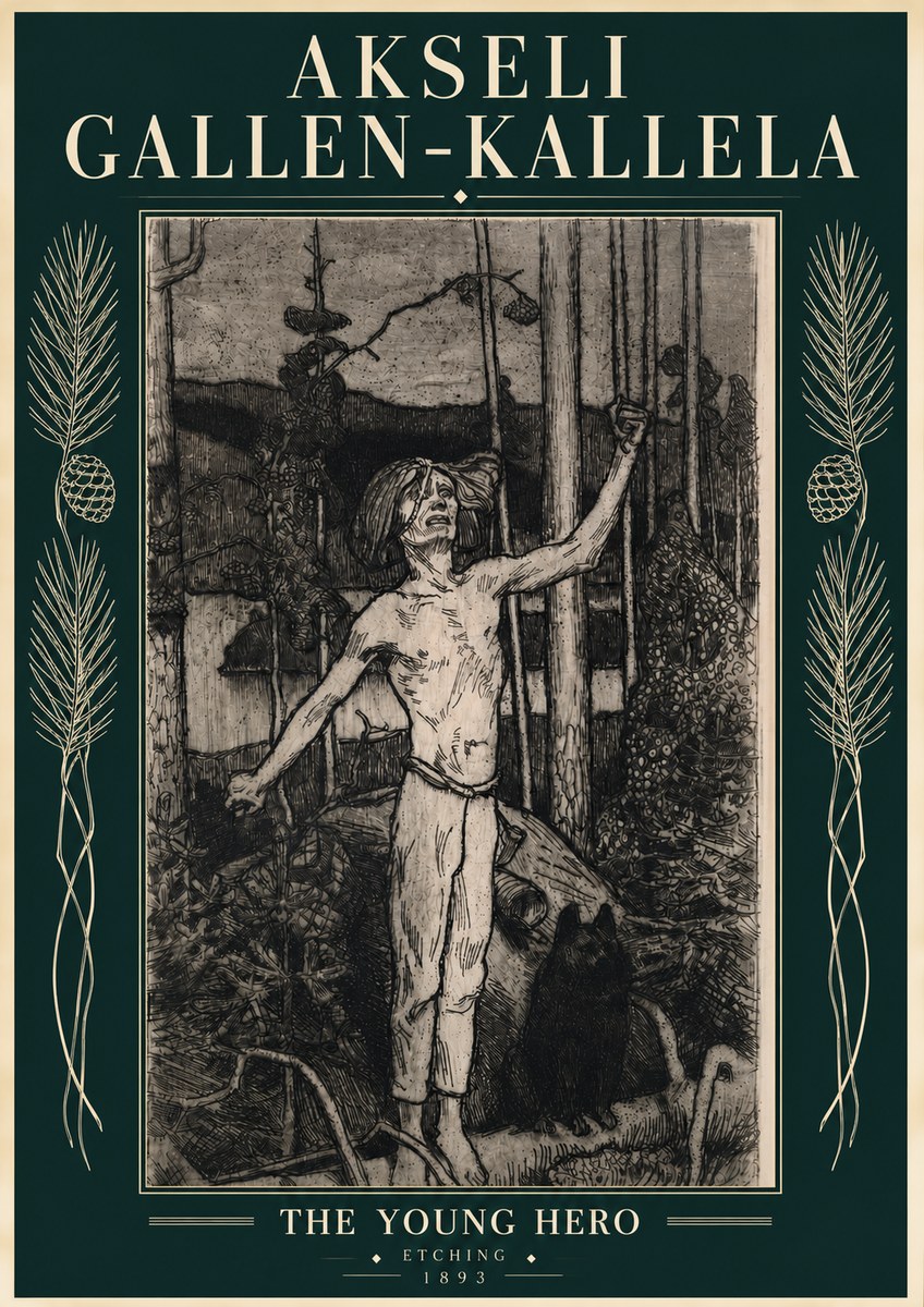 Akseli Gallen-Kallela The Young Hero No4 - Poszter