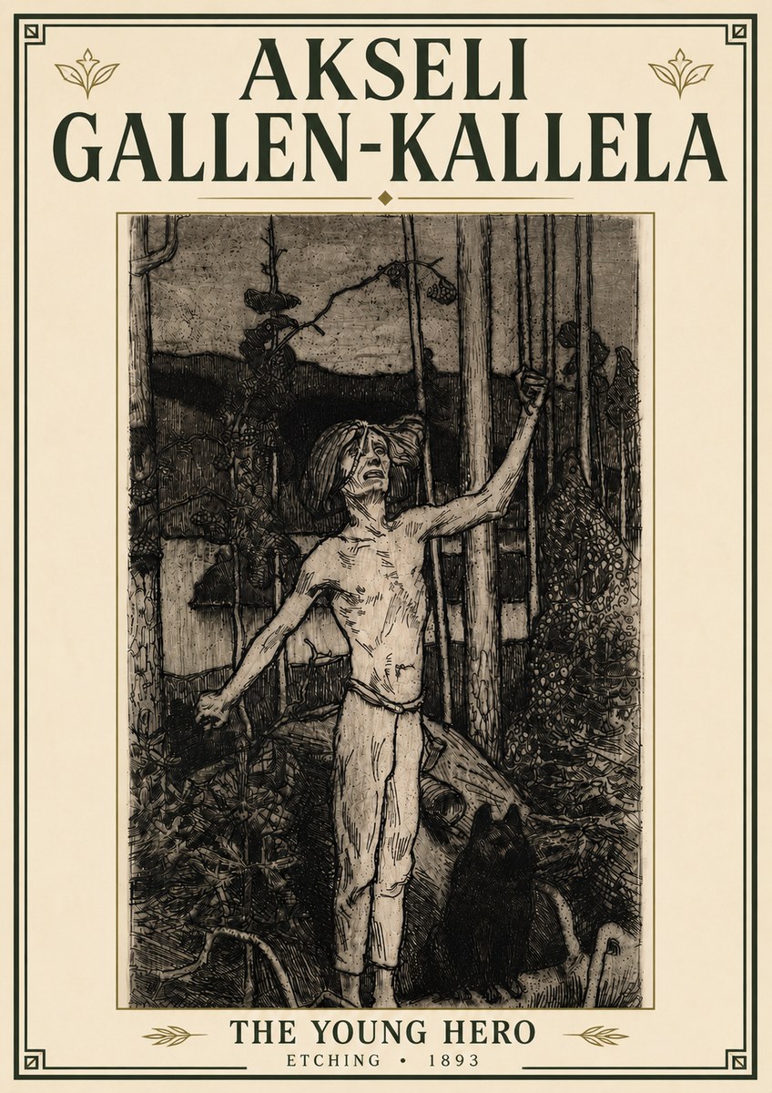 Akseli Gallen-Kallela The Young Hero No6 - Poszter