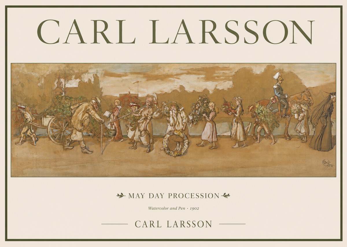 Carl Larsson May Day Procession No1 - Poszter