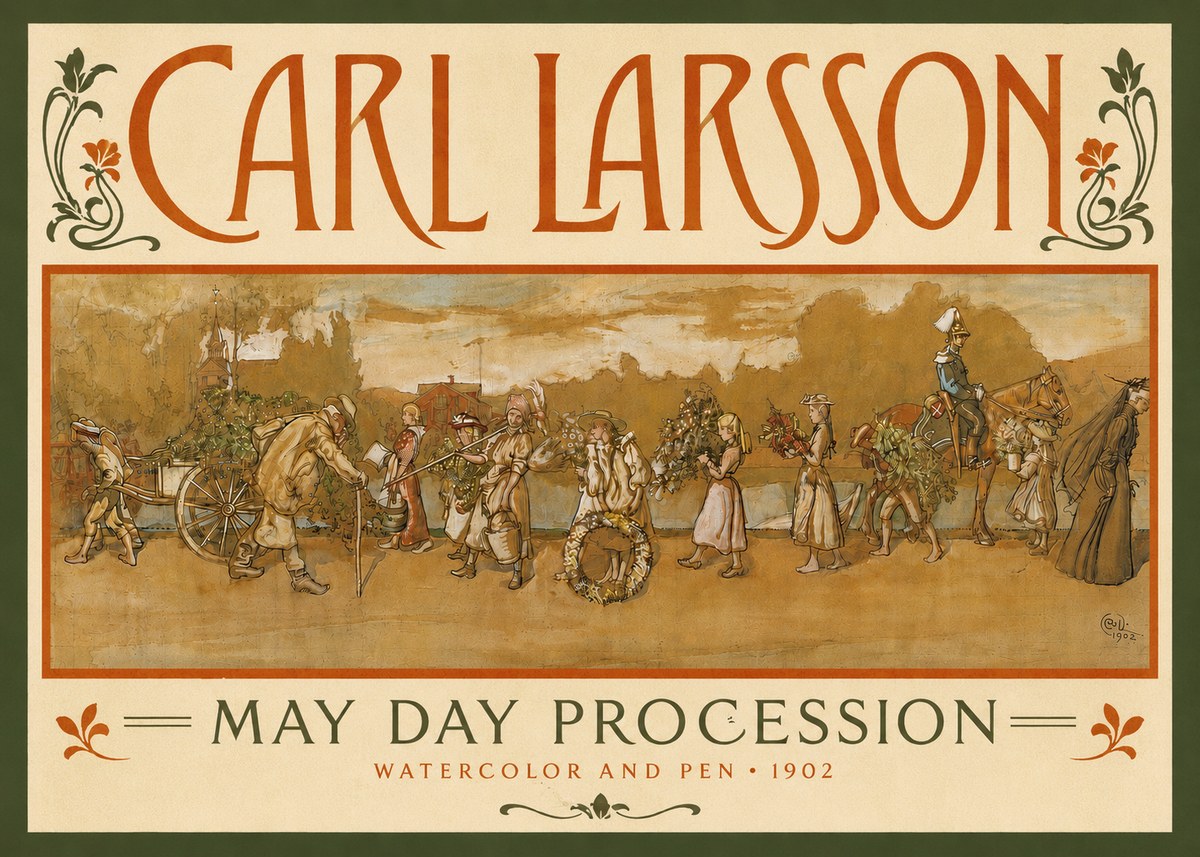 Carl Larsson May Day Procession No4 - Poszter
