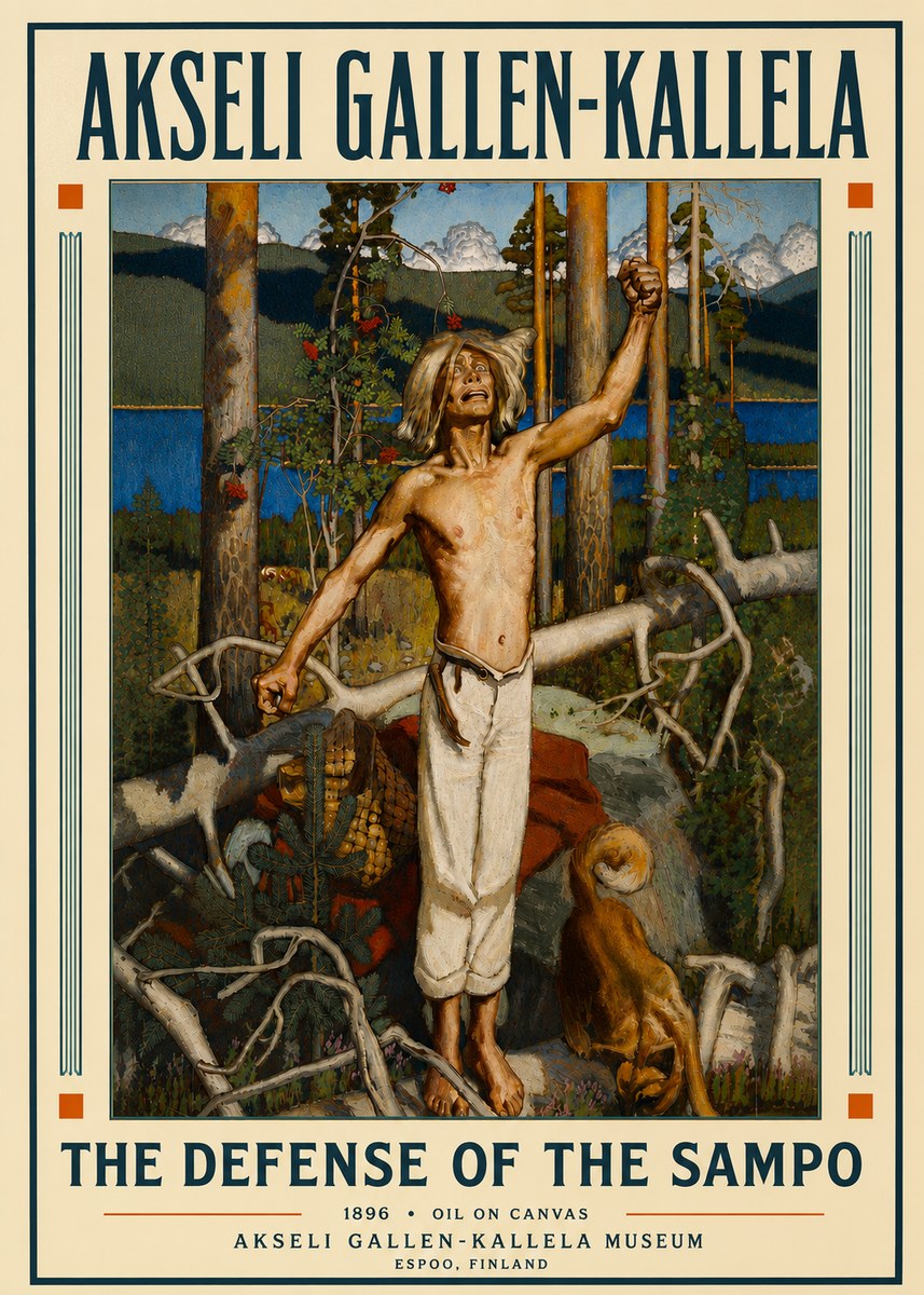 Akseli Gallen-Kallela The Defense of the Sampo No4 - Poszter