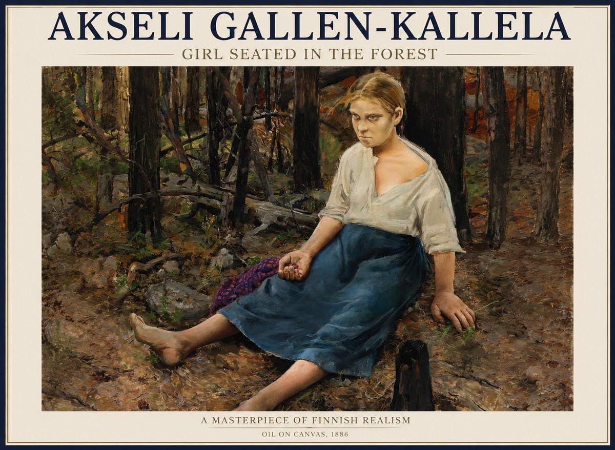 Akseli Gallen-Kallela The Little Berry Picker No5 - Poszter