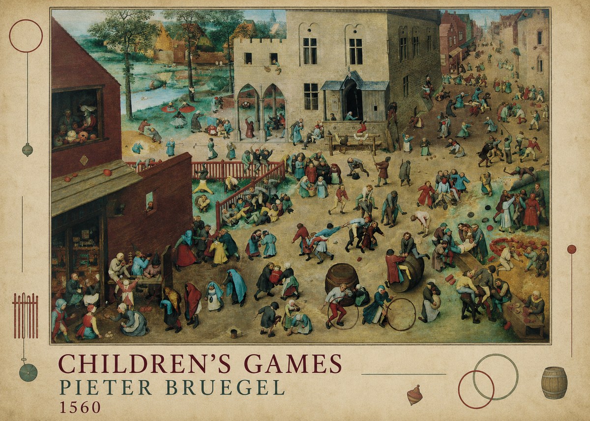 Pieter Bruegel Children's Games III No4 - Poszter