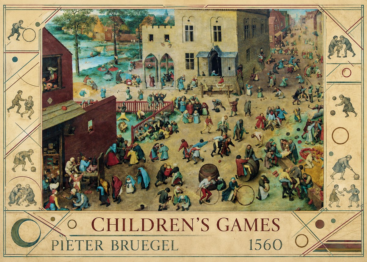 Pieter Bruegel Children's Games III No6 - Poszter
