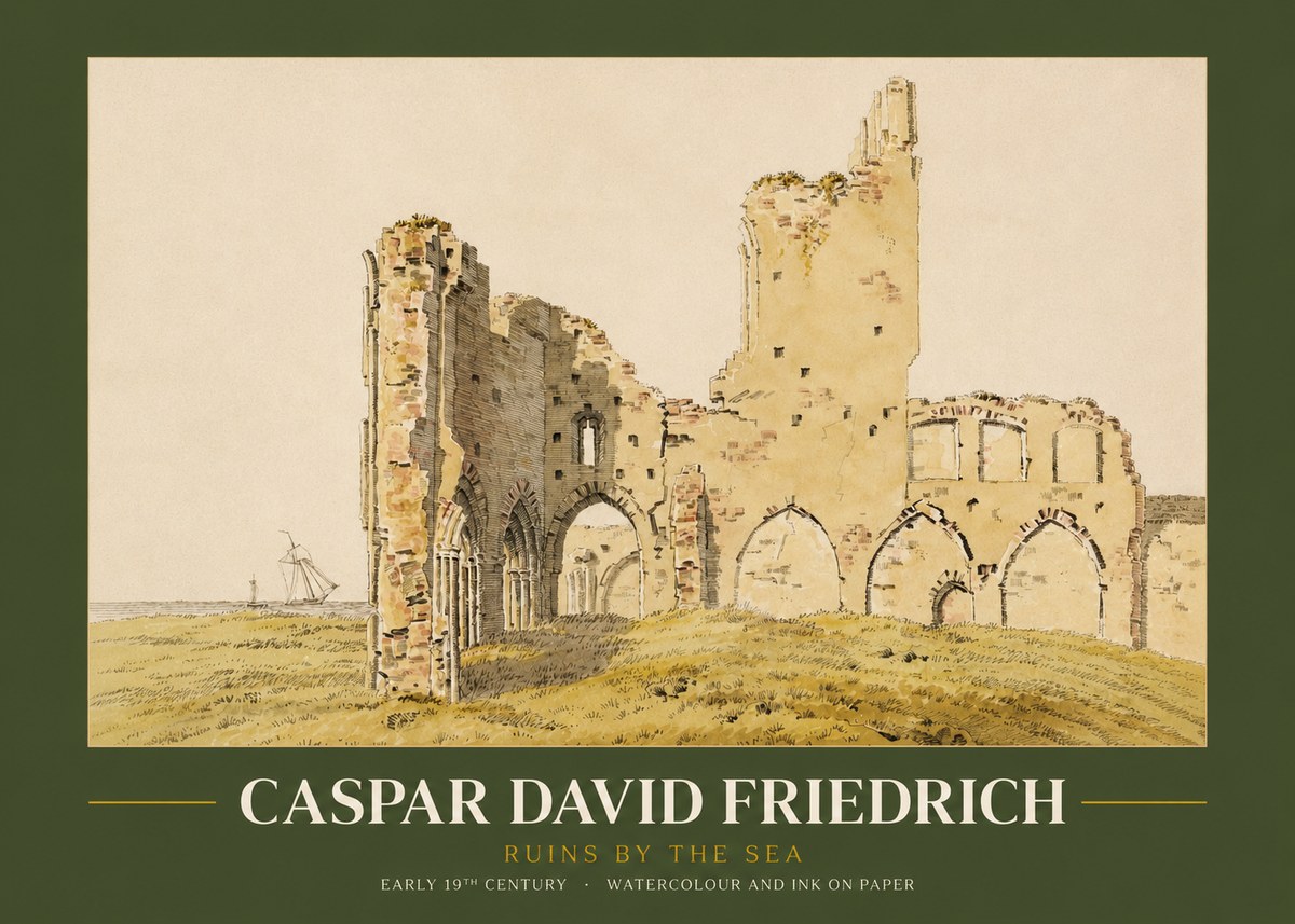 Caspar David Friedrich Ruins by the Sea No2 - Poszter