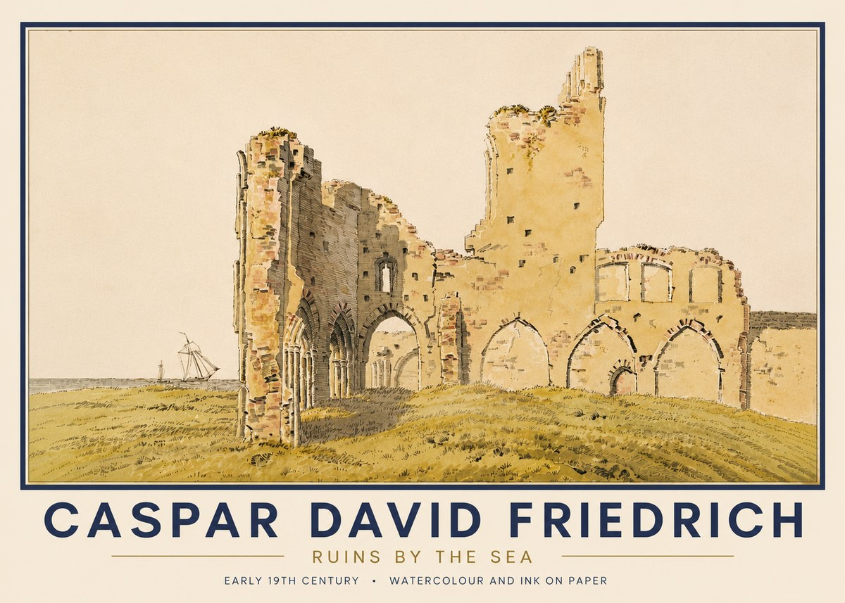 Caspar David Friedrich Ruins by the Sea No6 - Poszter