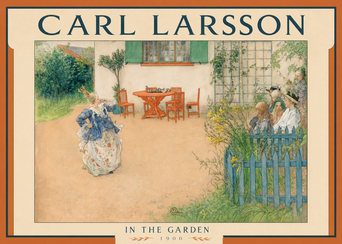 Carl Larsson In the Garden No2 - Poszter