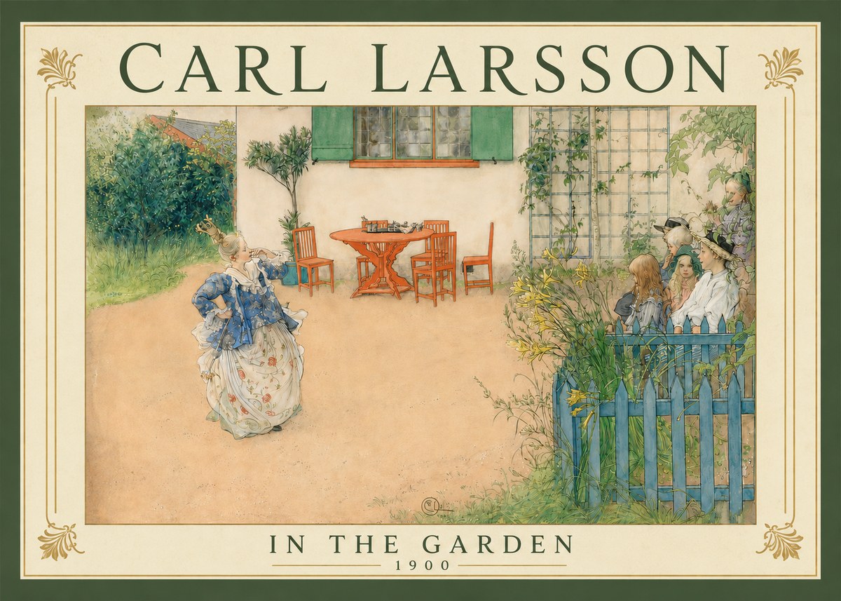 Carl Larsson In the Garden No4 - Poszter