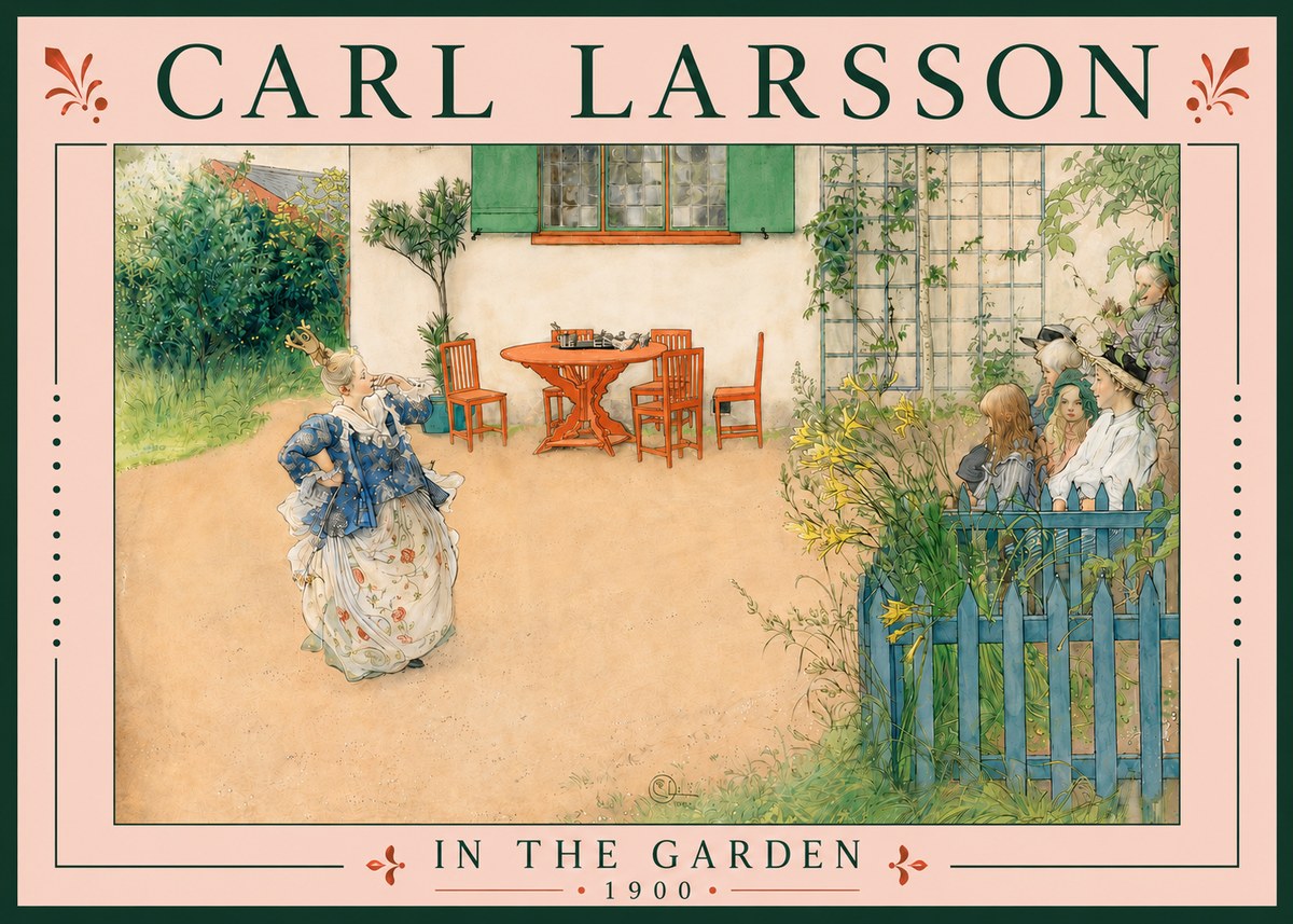 Carl Larsson In the Garden No5 - Poszter