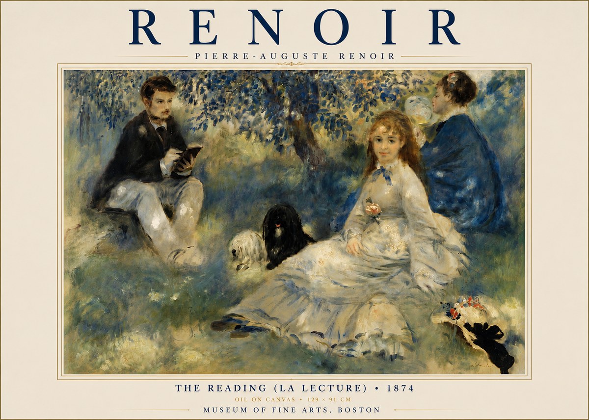Renoir The Reading (La Lecture) No4 - Poszter