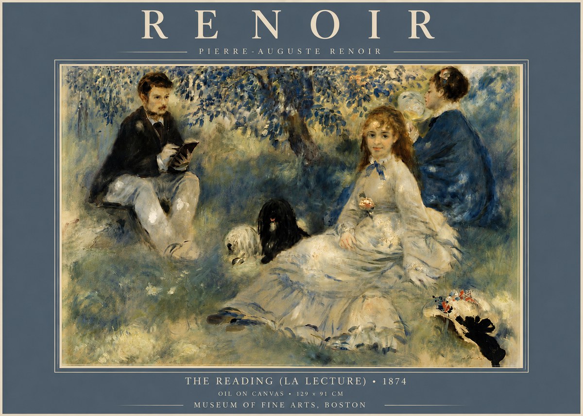 Renoir The Reading (La Lecture) No5 - Poszter