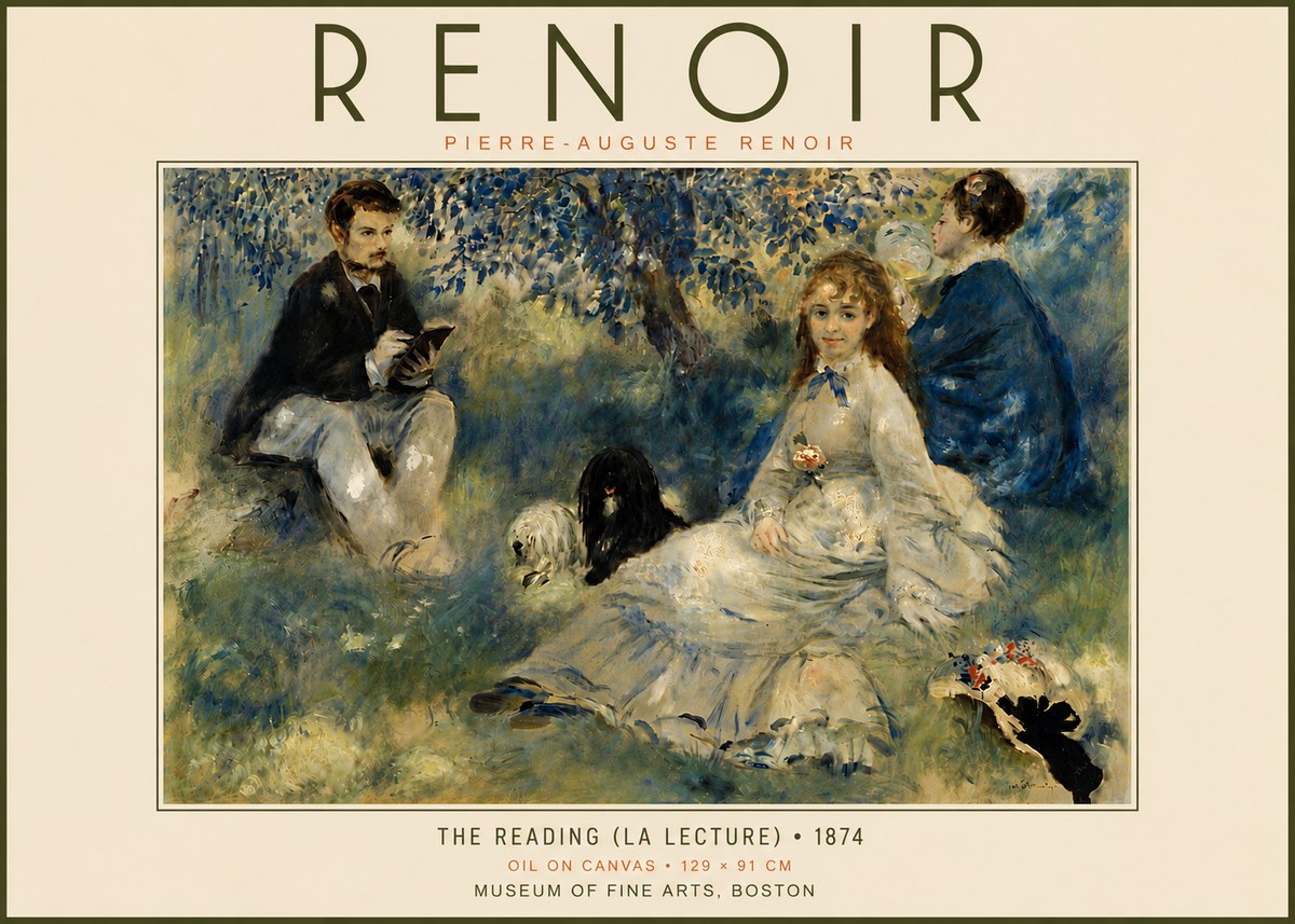 Renoir The Reading (La Lecture) No6 - Poszter