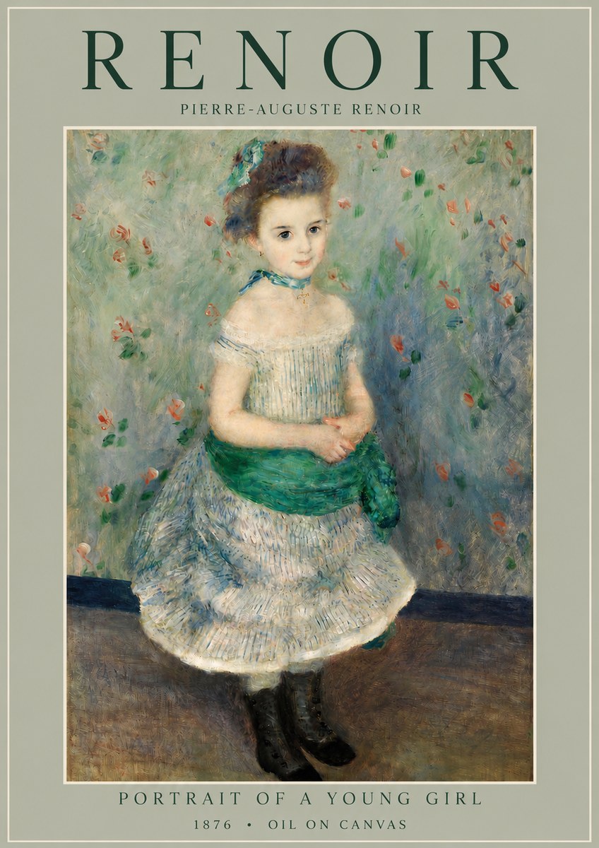 Renoir Portrait of a Young Girl I No4 - Poszter