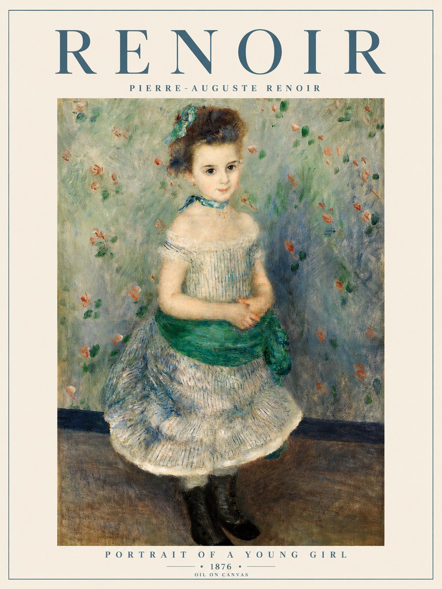 Renoir Portrait of a Young Girl I No5 - Poszter