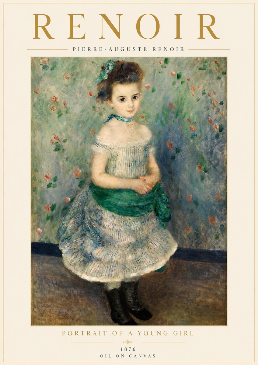 Renoir Portrait of a Young Girl I No6 - Poszter