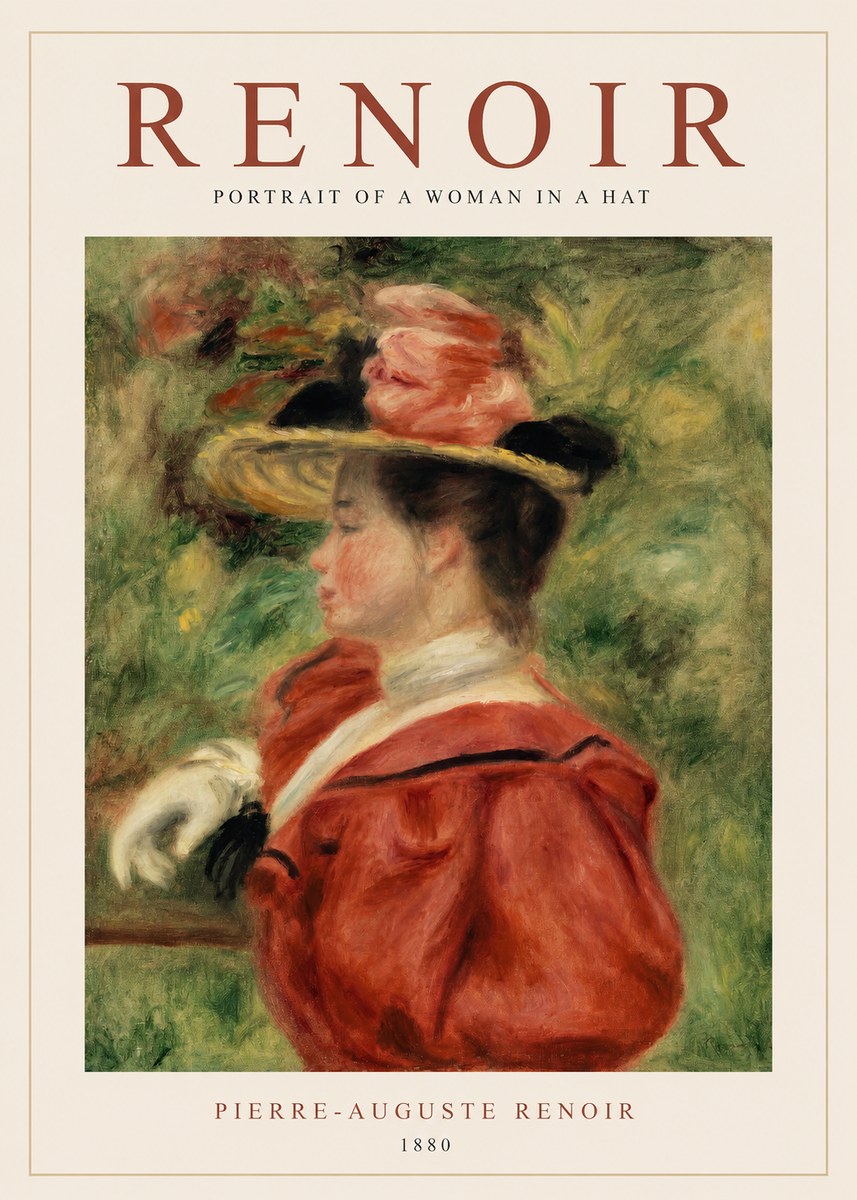 Renoir Portrait of a Woman in a Hat No1 - Poszter