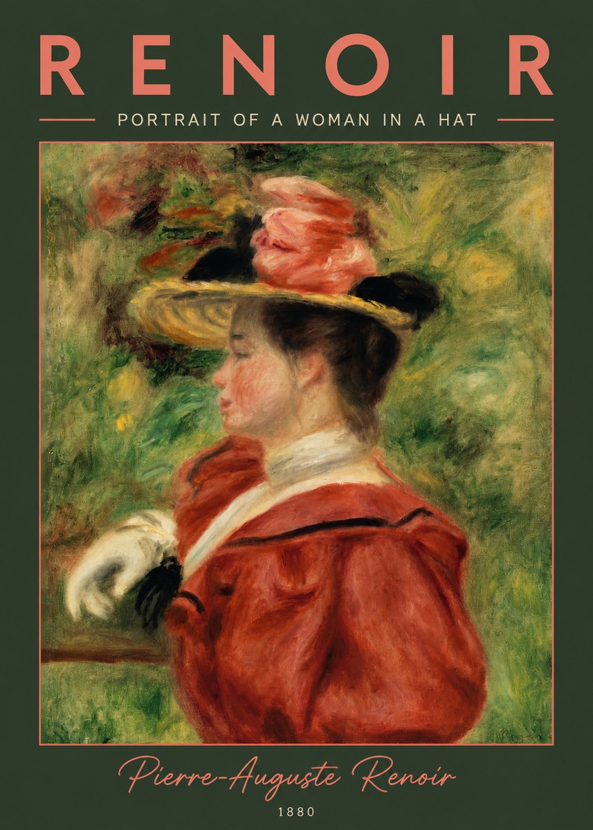 Renoir Portrait of a Woman in a Hat No2 - Poszter