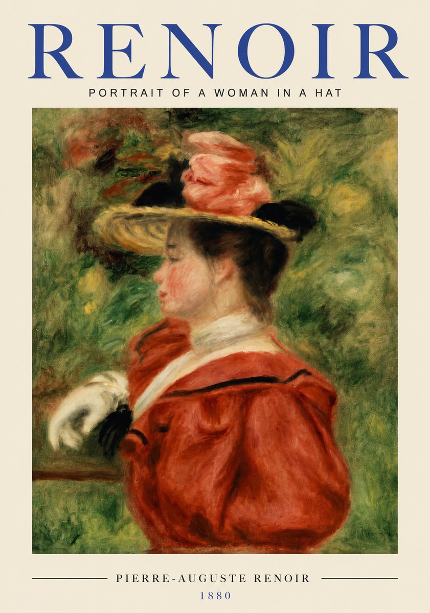 Renoir Portrait of a Woman in a Hat No3 - Poszter