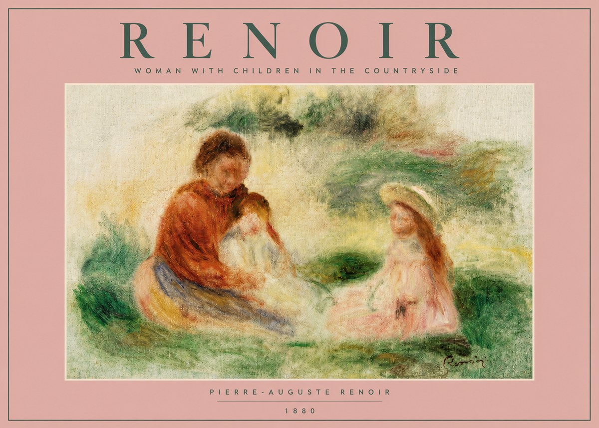 Renoir Woman with Children in the Countryside No4 - Poszter