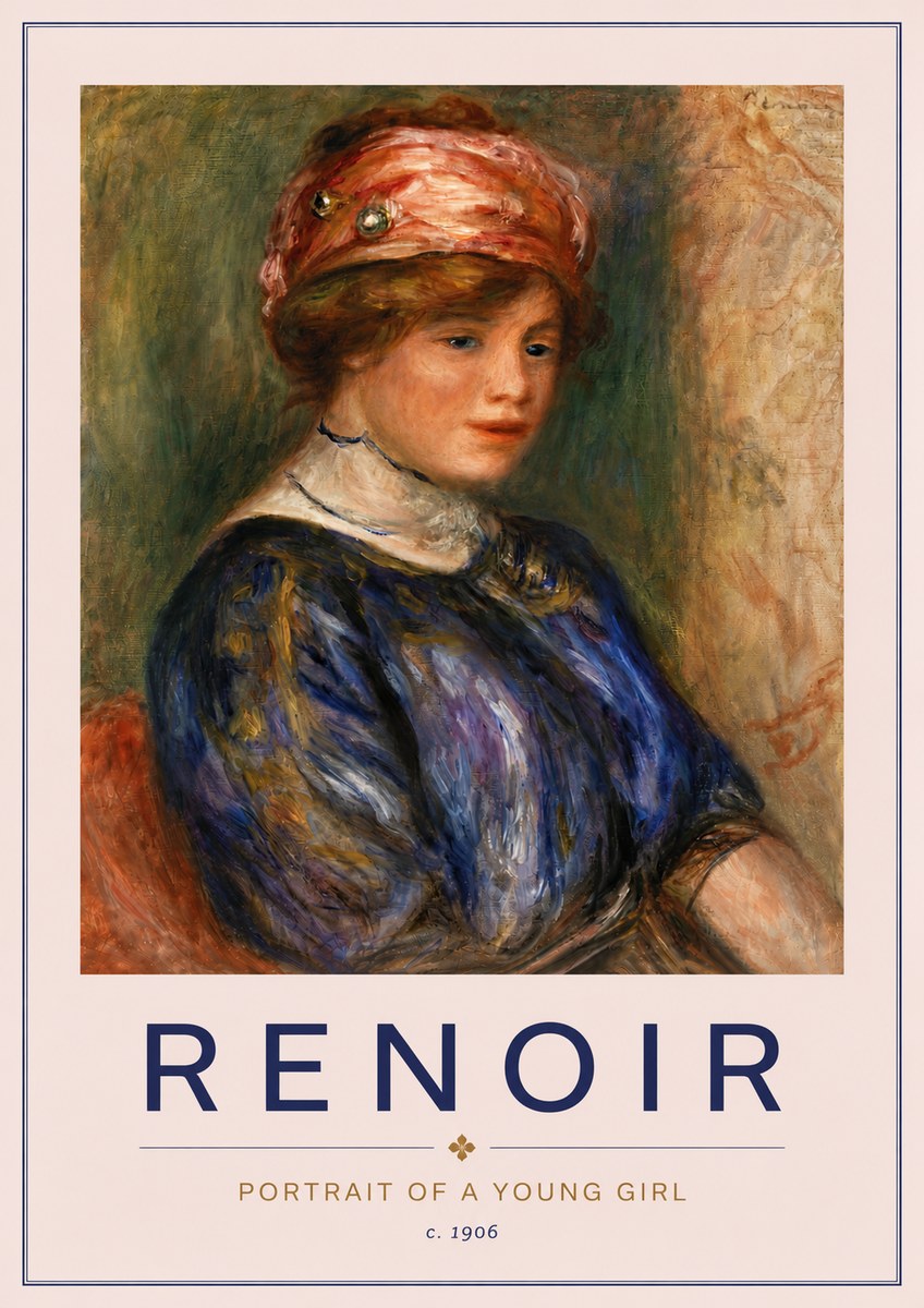 Renoir Portrait of a Young Girl II No6 - Poszter