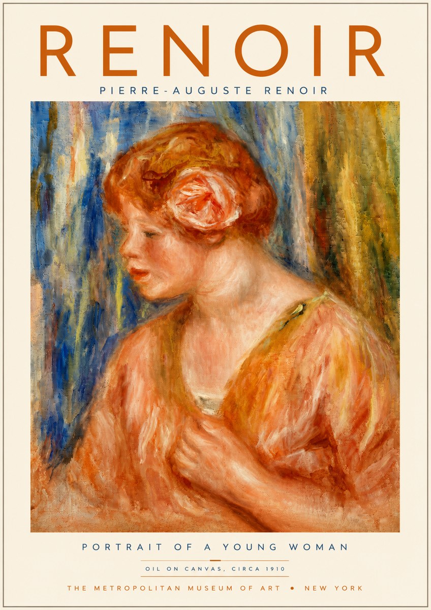 Renoir Portrait of a Young Woman I No4 - Poszter